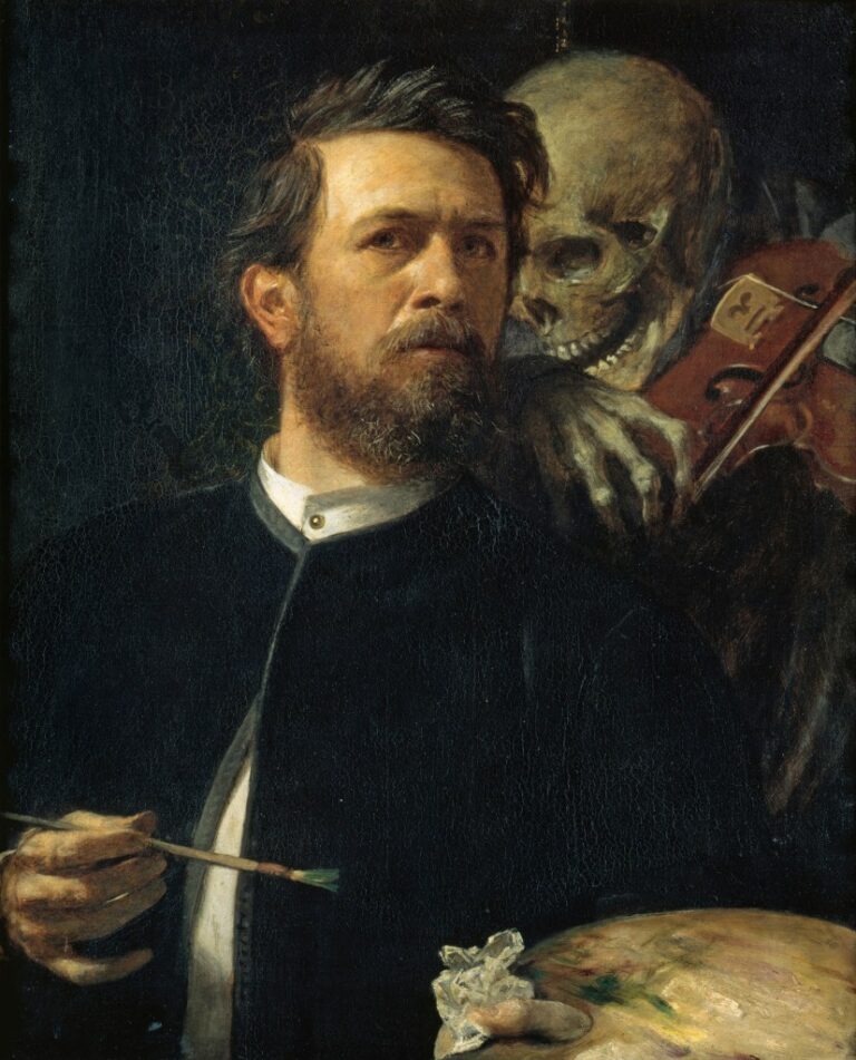 Self Portrait With Death Playing The Fiddle By Arnold Böcklin